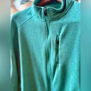 Ocean Coast Men’s Full Zip Fleece Jacket XL Teal Coastal Outdoor Sweater
